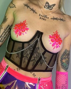 AE Chained And Ribbed Underboob Corset 7 AE Chained And Ribbed Underboob Corset -ravewonder shop blackbustier