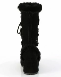 Pleasers Demonia Black Winter Solstice Faux Fur Boots -ravewonder shop blk3