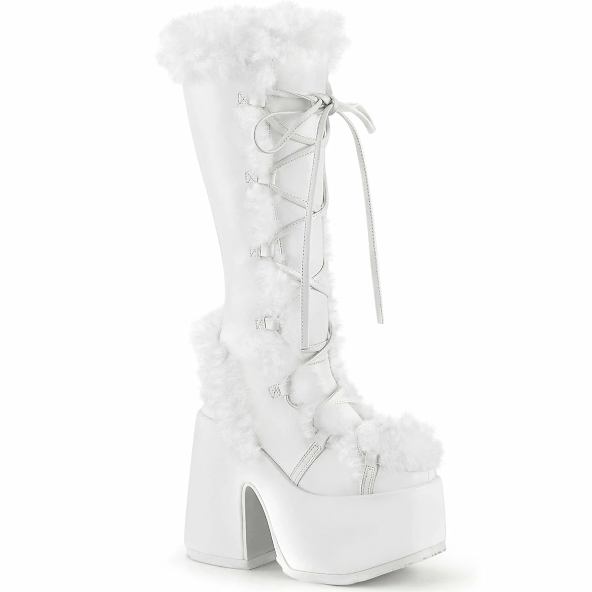 Pleasers Demonia White Furry Winter Faux Fur Boots 8 Pleasers Demonia White Furry Winter Faux Fur Boots - Image 6