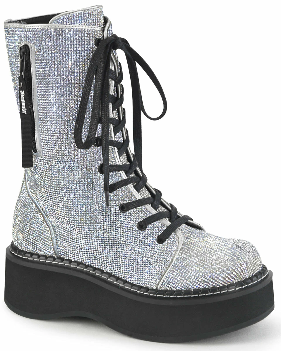 Pleasers Demonia Emily Rhinestone Combat Boots 7 Pleasers Demonia Emily Rhinestone Combat Boots - Image 5