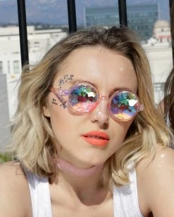 AE Retro Round Kaleidoscope Glasses 19 AE Retro Round Kaleidoscope Glasses -ravewonder shop glass 2