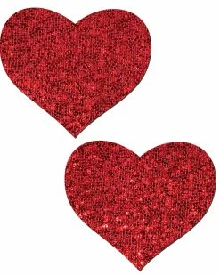 Pastease Heart Solid Glitter Nipple Pasties -ravewonder shop hrt glt rd p 18494.1509588697 2