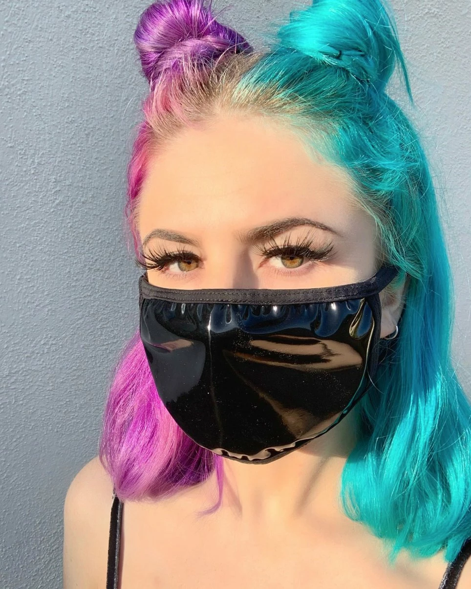 Shark Black Wet Look Vinyl Face Mask 3 Shark Black Wet Look Vinyl Face Mask