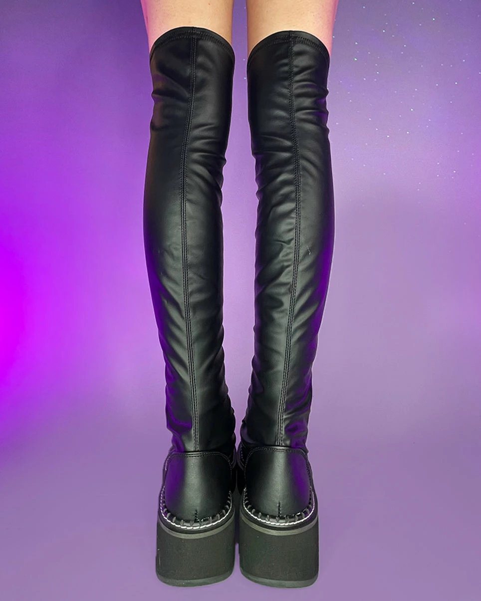 Pleasers Demonia Emily Black Thigh-High Boots 5 Pleasers Demonia Emily Black Thigh-High Boots - Image 3