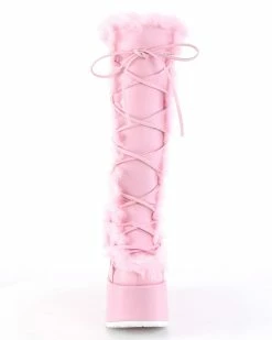 Pleasers Demonia Pastel Pink Furry Winter Faux Fur Boots -ravewonder shop pink1 e890ab2e 2211 417d 926d 1e96d43200b5
