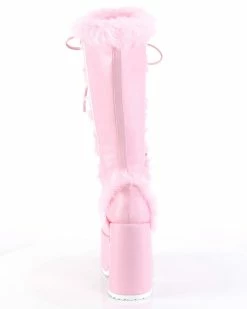 Pleasers Demonia Pastel Pink Furry Winter Faux Fur Boots -ravewonder shop pink3 2851dec4 4890 4a8b 95f3 a3fb89ce0829