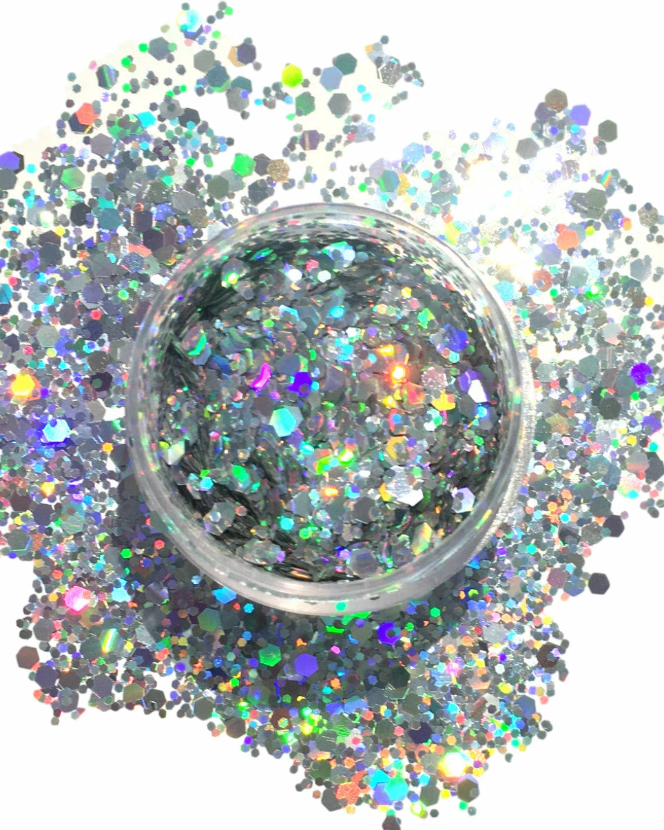 Xucai Silver Chunk Body And Face Festival Glitter (20 Or 30 Grams) 3 Xucai Silver Chunk Body And Face Festival Glitter (20 Or 30 Grams) - Image 3