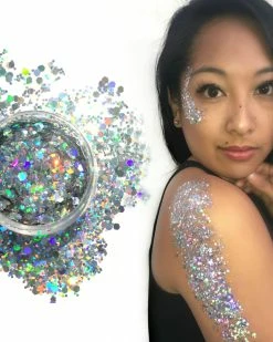 Xucai Silver Chunk Body And Face Festival Glitter (20 Or 30 Grams) 8 Xucai Silver Chunk Body And Face Festival Glitter (20 Or 30 Grams) -ravewonder shop silverglitterangela