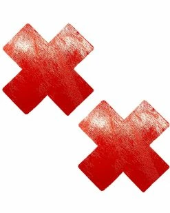 Neva Nude Red Vixen Wet Vinyl X Pasties -ravewonder shop unnamed 2